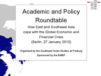 ACADEMIC & POLICY ROUNDTABLE | “How East and Southeast Asia Cope with the Global Economic and Financial Crisis”